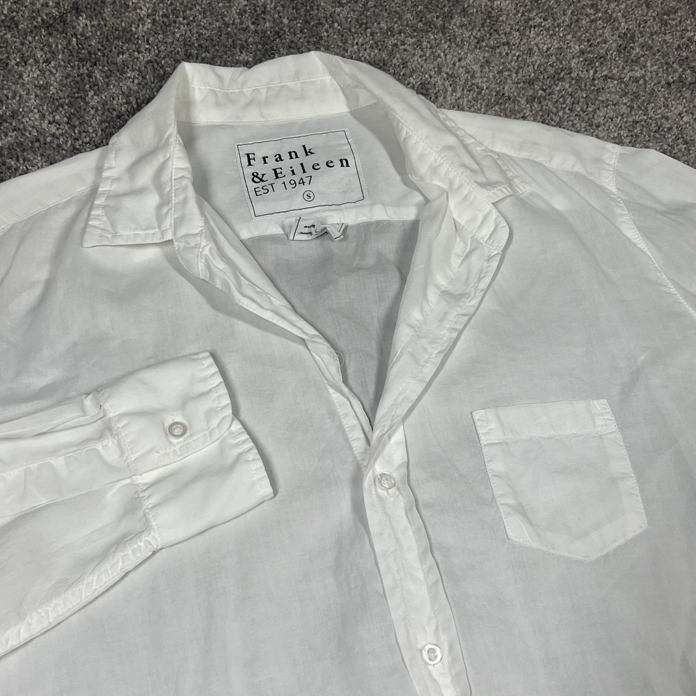 Frank & Eileen EILEEN white button-up linen cotton blend shirt size Small
